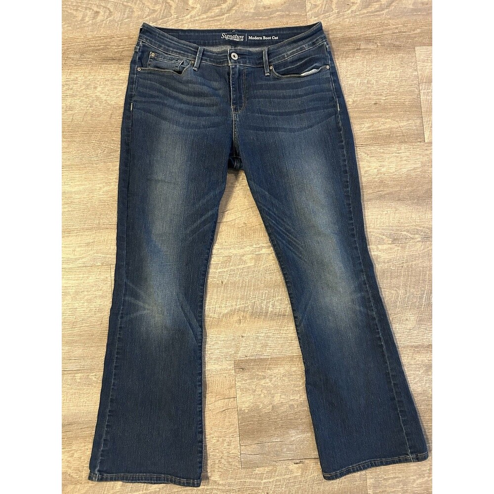 Signature by Levi Strauss Modern Boot Cut Jeans Womens 12S Blue Stretch Denim